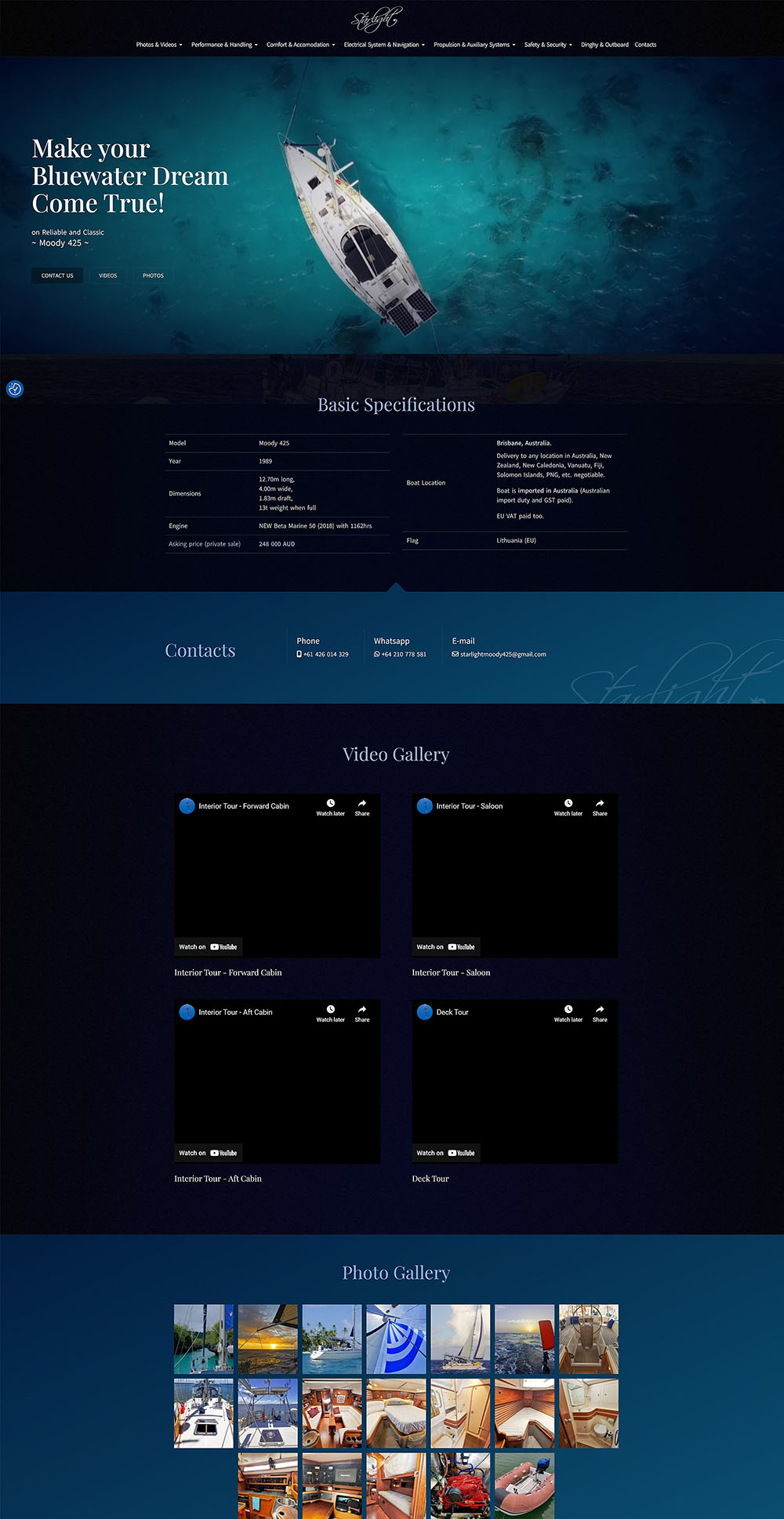 Starlightforsale tinklalapio ekrano nuotrauka